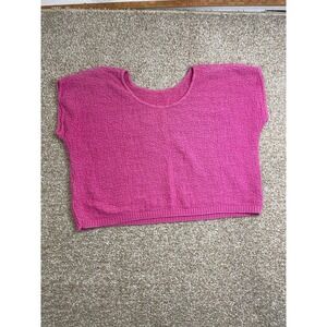 Vintage ILGWU Pink Textured Knit Sweater Top USA Made Rare 5